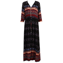 Cargar imagen en el visor de la galería, Vestido bohemio con cuello de pico
 -Negro/XXXL - Ozerty