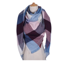 Cargar imagen en el visor de la galería, Bufanda de cashmere con tacto de lana de angora y diseño tartán
 -Ámsterdam - Ozerty