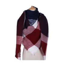 Cargar imagen en el visor de la galería, Bufanda de cashmere con tacto de lana de angora y diseño tartán
 -Atenas - Ozerty