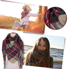 Cargar imagen en el visor de la galería, Bufanda de cashmere con tacto de lana de angora y diseño tartán
 - Ozerty