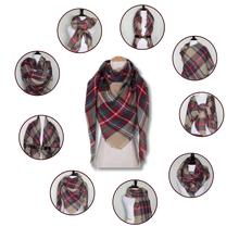 Cargar imagen en el visor de la galería, Bufanda de cashmere con tacto de lana de angora y diseño tartán
 - Ozerty