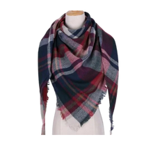 Cargar imagen en el visor de la galería, Bufanda de cashmere con tacto de lana de angora y diseño tartán
 -Dublín - Ozerty