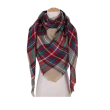 Cargar imagen en el visor de la galería, Bufanda de cashmere con tacto de lana de angora y diseño tartán
 -Londres - Ozerty