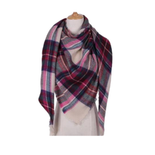 Cargar imagen en el visor de la galería, Bufanda de cashmere con tacto de lana de angora y diseño tartán
 -Paddington - Ozerty