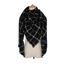 Cargar imagen en el visor de la galería, Bufanda de cashmere con tacto de lana de angora y diseño tartán
 -Estocolmo - Ozerty